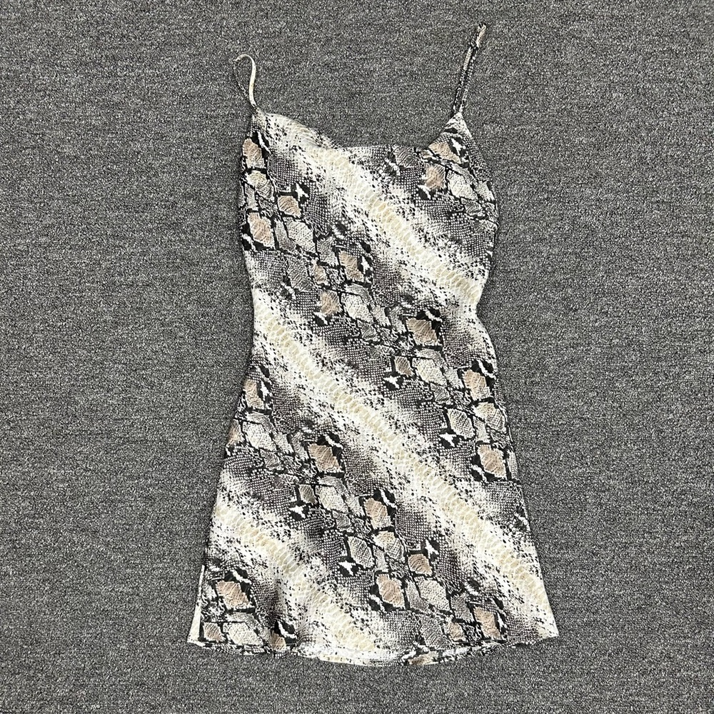 Audrey 3+1 Snake Print Dress - Black, Gray, Cream